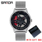 New Luxury 360° Spinning Rim Watch Hub Custom Design Sports Car Rim Watch Waterproof Creative Watch Mens Wheel Wristwatch