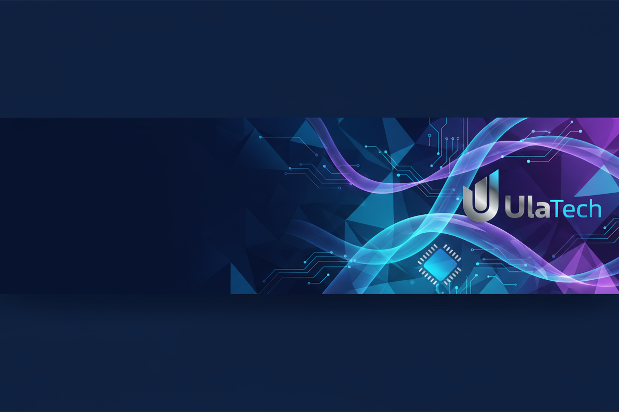 UlaTech, create modern and stylistic image for the company, it should fit both pc and mobile site formats, it should be 4k format 